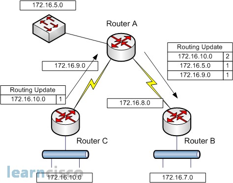 distance vector routing protocol example